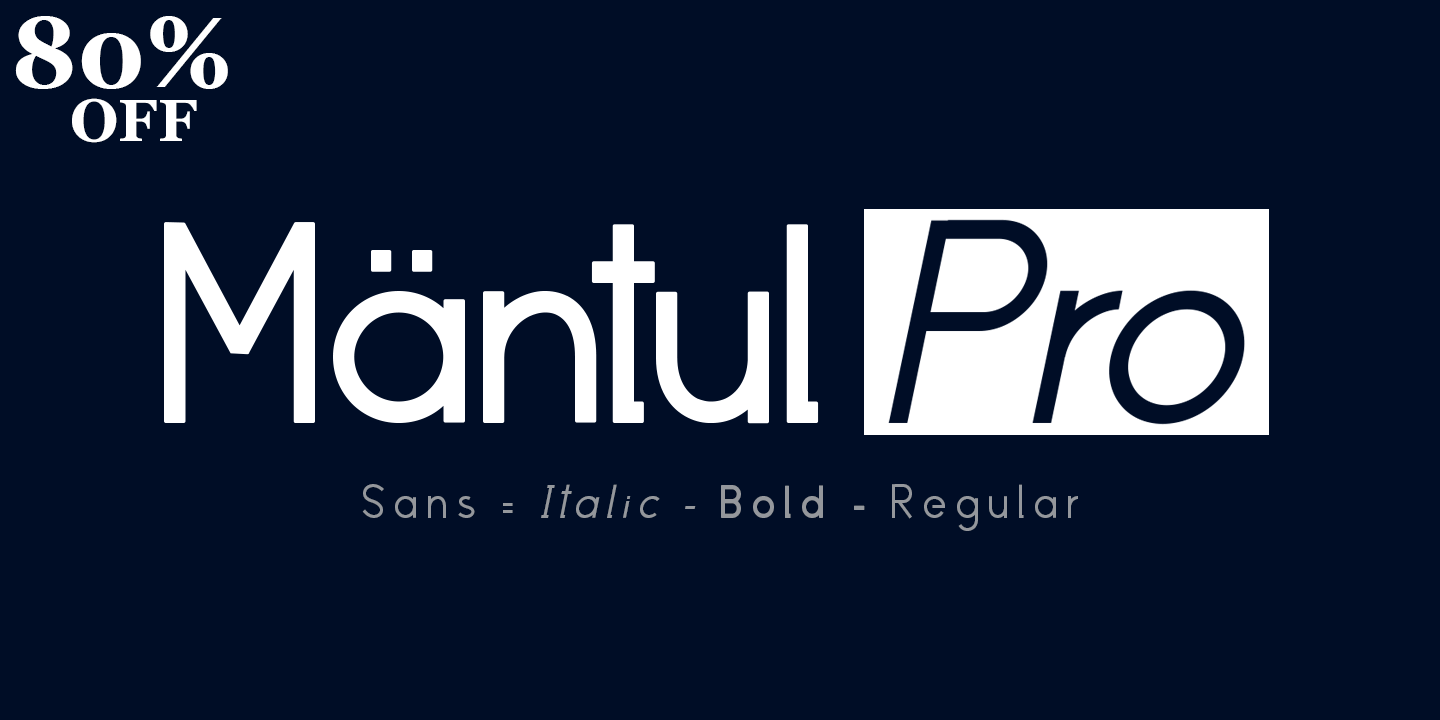 Пример шрифта Mantul Pro Medium Italic